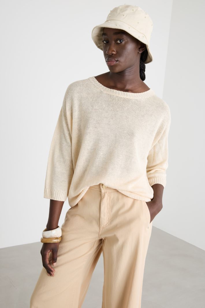 Cappello in tela con boules Intrend - 2