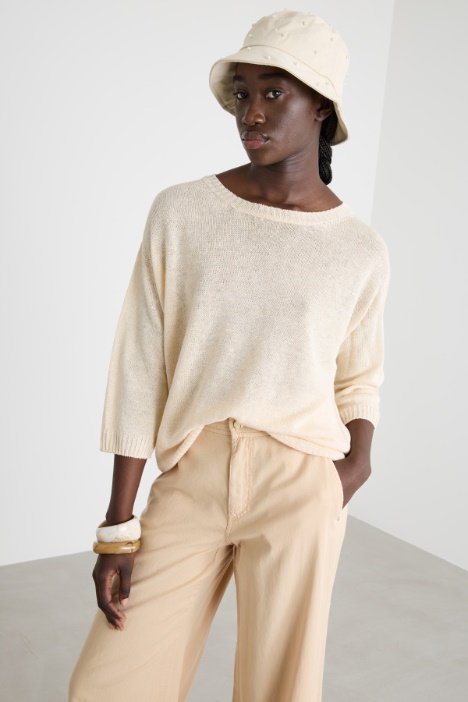 Cappello in tela con boules