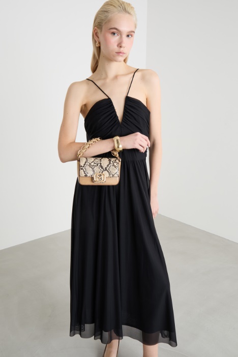 Abito midi in jersey tulle