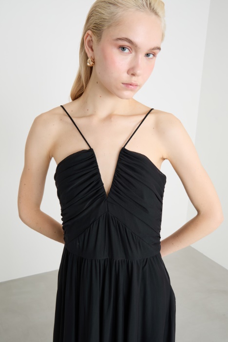 Abito midi in jersey tulle