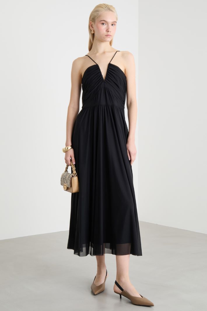 Midi dress in jersey tulle Intrend