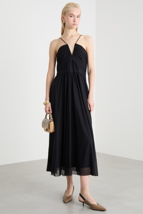 Midi dress in jersey tulle Intrend