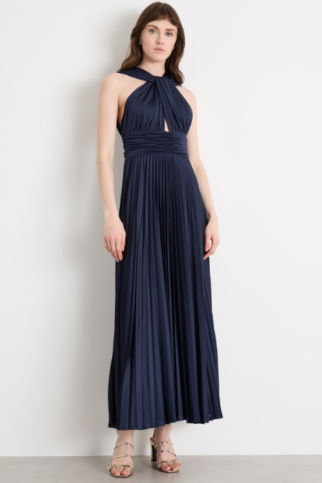 Vestido de jersey plisado