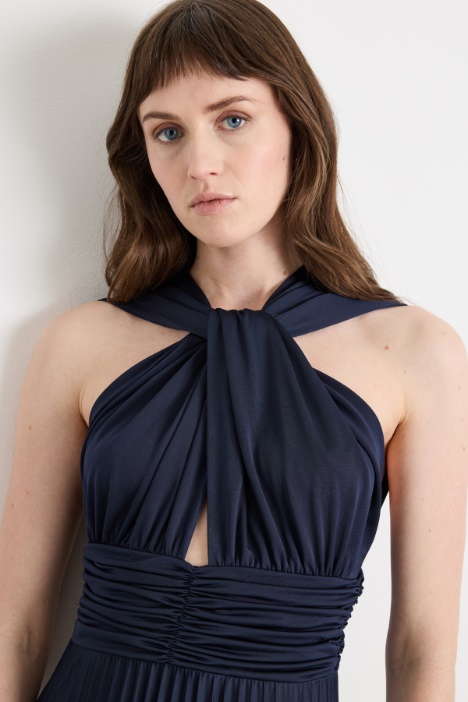 Vestido de jersey plisado