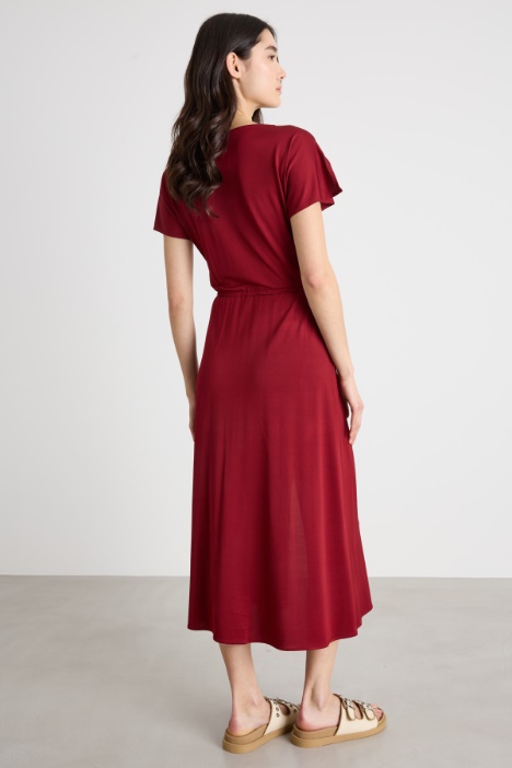 Abito midi in jersey piqué