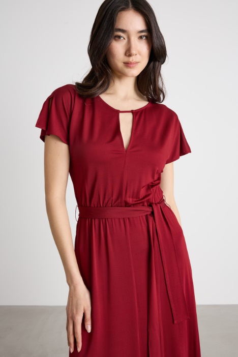 Abito midi in jersey piqué