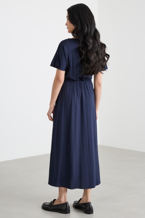 Abito midi in jersey piqué