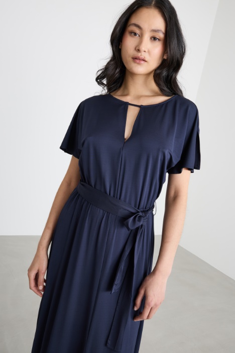 Abito midi in jersey piqué