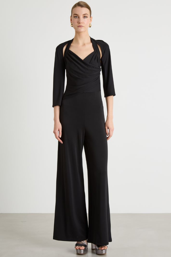Jersey jumpsuit with shrug Intrend