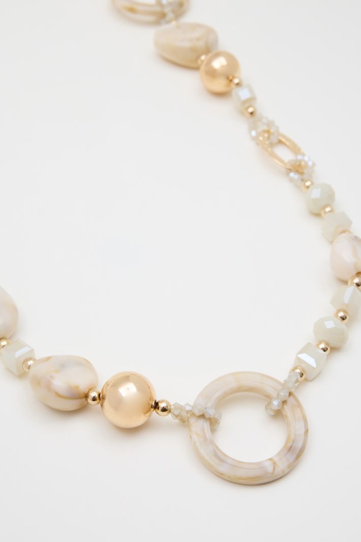 Long Stone and Bead Necklace Intrend - 2