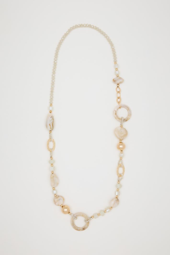 Long Stone and Bead Necklace Intrend