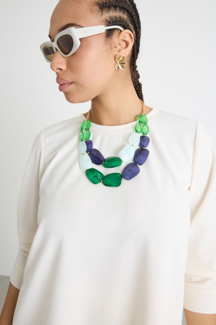 Collana con pietre piatte Intrend - 3