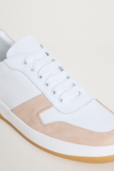 Sneakers in pelle bicolore