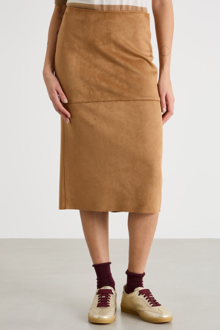 Velvety-finish stretch-jersey skirt Intrend - 2