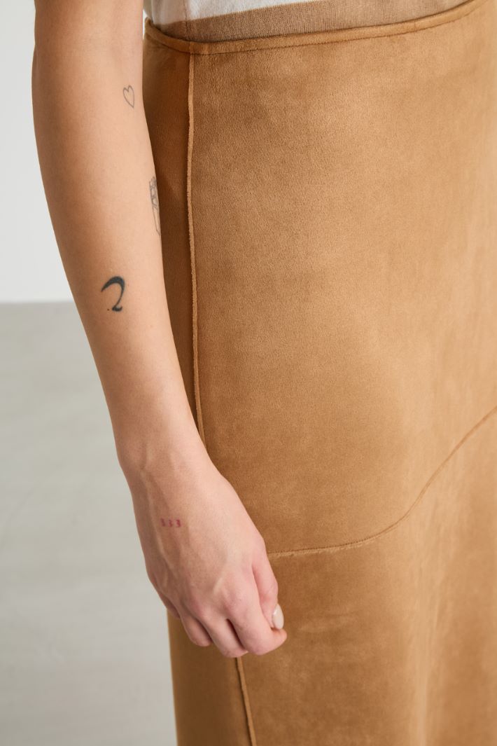 Velvety-finish stretch-jersey skirt Intrend - 3