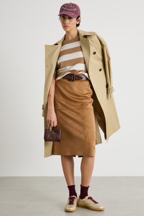 Velvety-finish stretch-jersey skirt Intrend