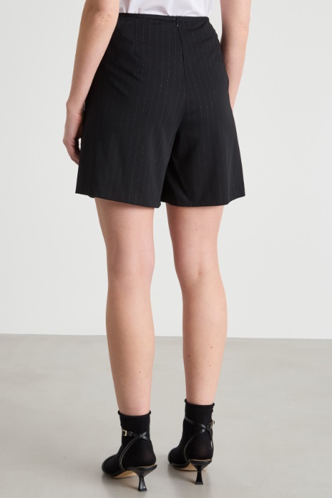 Gonna pantalone in jersey gessato