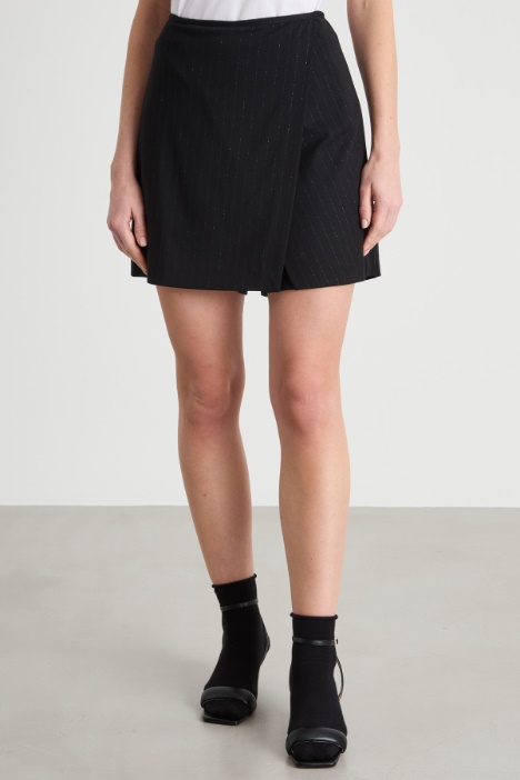 Gonna pantalone in jersey gessato