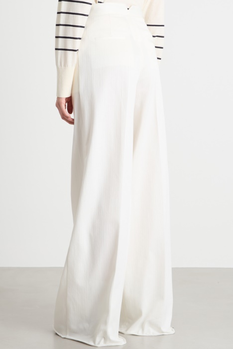 Pantalone palazzo in jacquard gessato