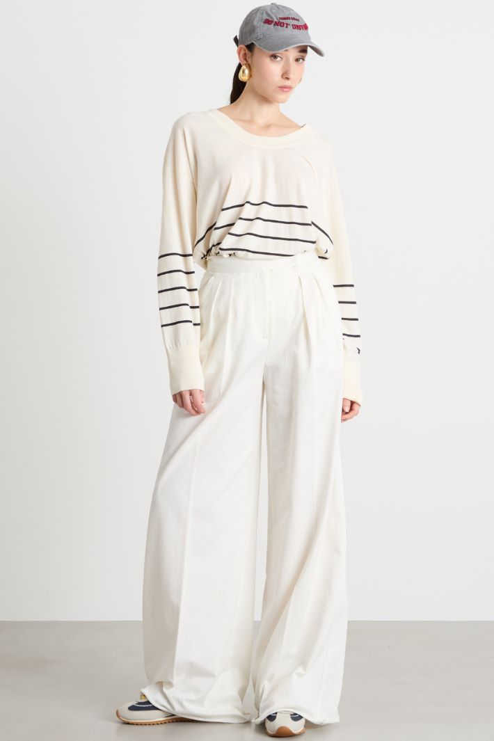 Jacquard pinstripe palazzo trousers Intrend