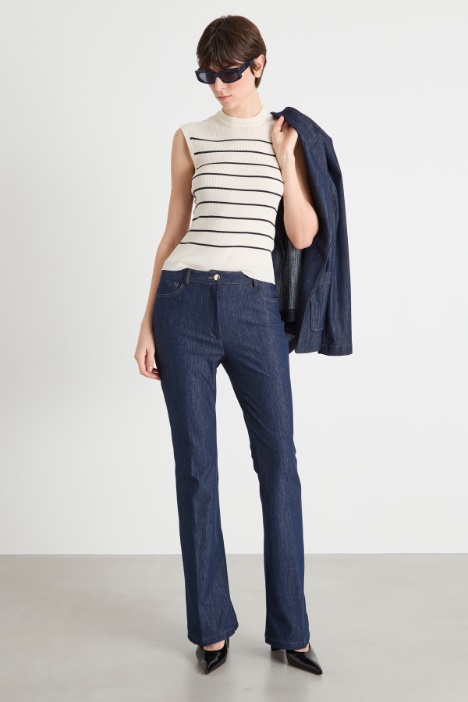 Denim-effect jersey trousers Intrend