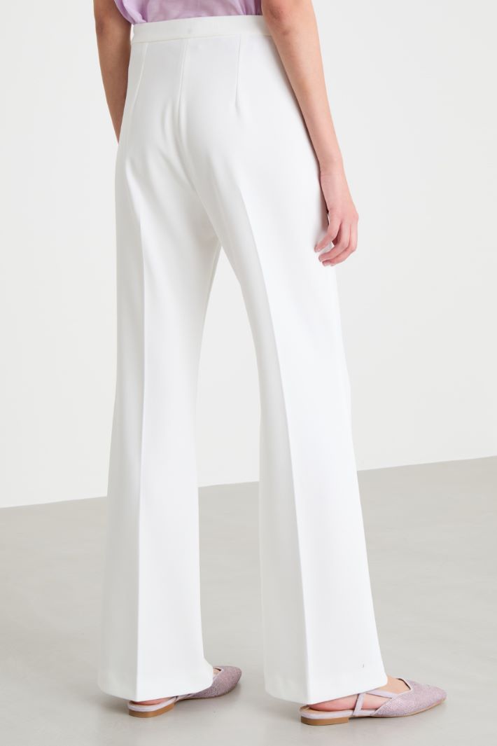 Flared crepe jersey trousers Intrend - 4