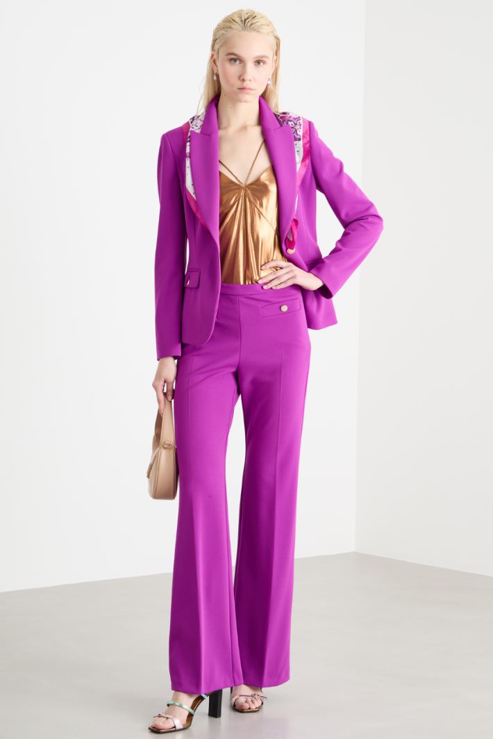 Flared crepe jersey trousers Intrend