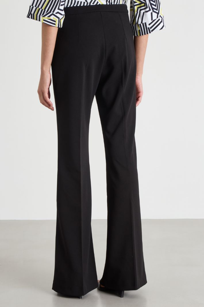 Flared crepe jersey trousers Intrend - 4