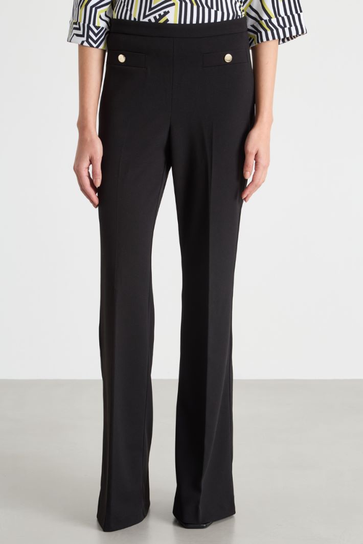 Flared crepe jersey trousers Intrend - 2