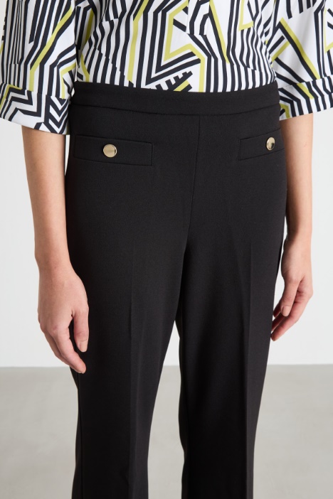 Pantaloni flare in jersey crepe