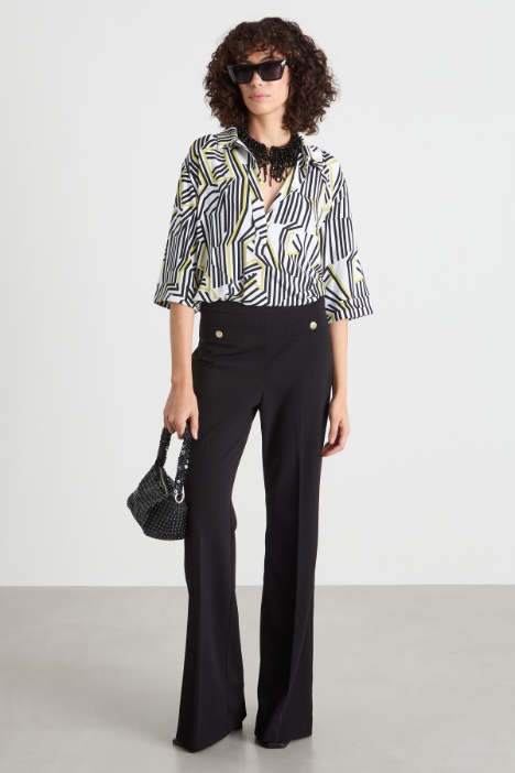 Flared crepe jersey trousers Intrend