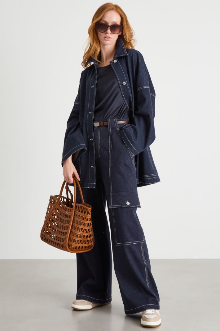 Pantalone cargo in jersey effetto jeans Intrend