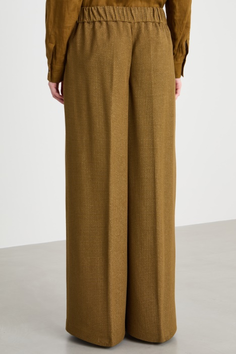 Pantalone palazzo in jersey jacquard
