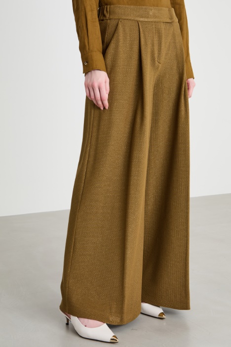 Pantalone palazzo in jersey jacquard