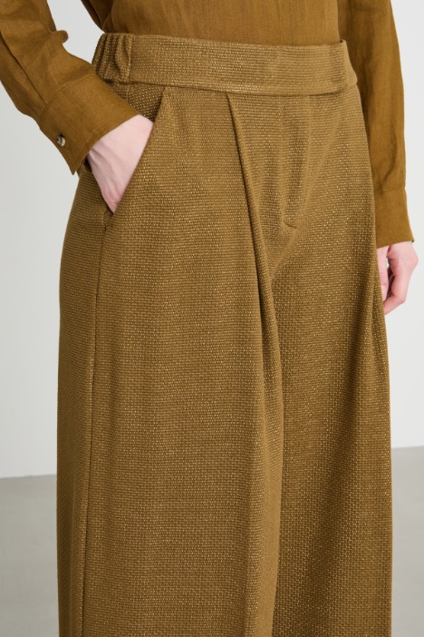 Pantalone palazzo in jersey jacquard