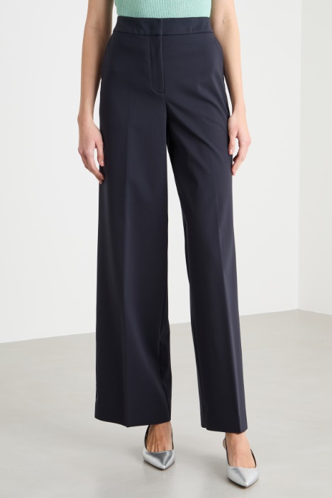 Pantalone dritto in jersey tecnico