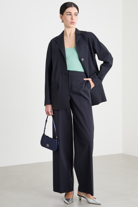 Straight-leg technical jersey trousers Intrend