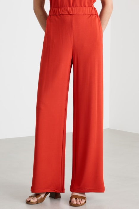 Pantalón amplio de jersey piqué