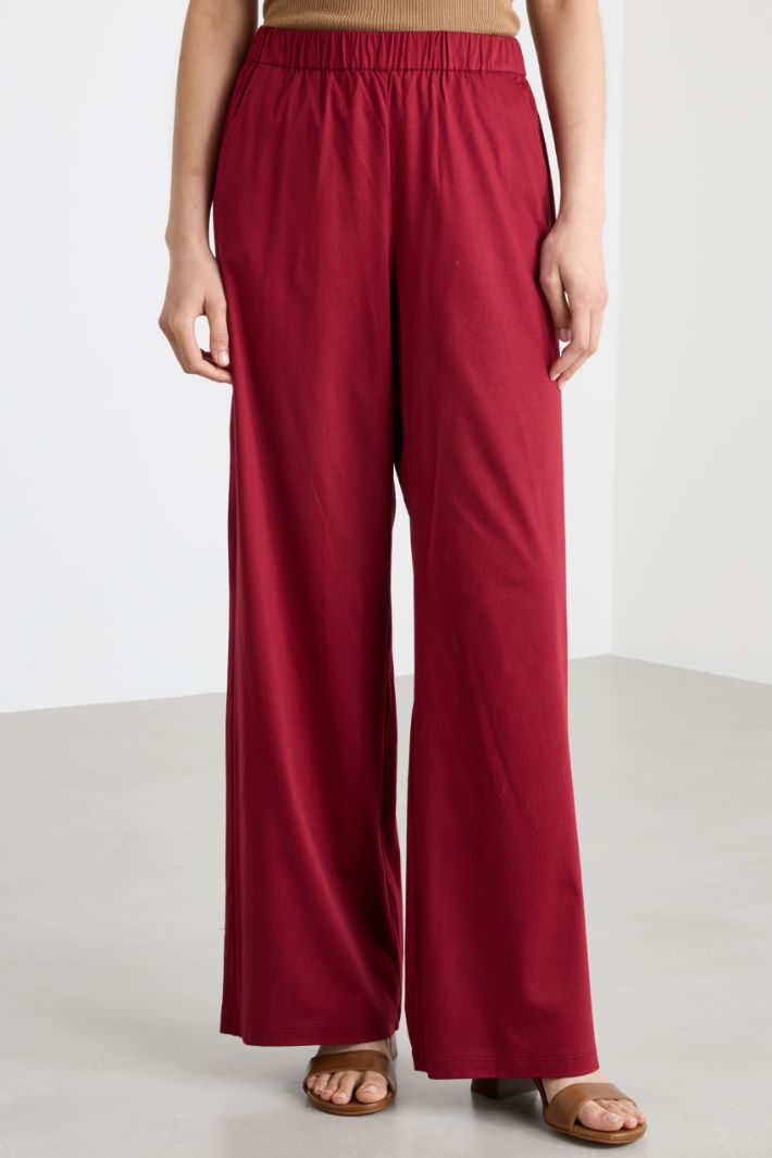 Wide-Leg Jersey Trousers Intrend - 2