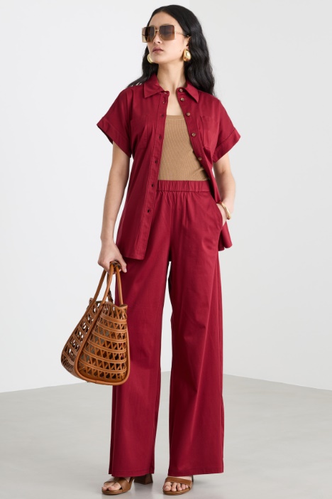 Wide-Leg Jersey Trousers Intrend