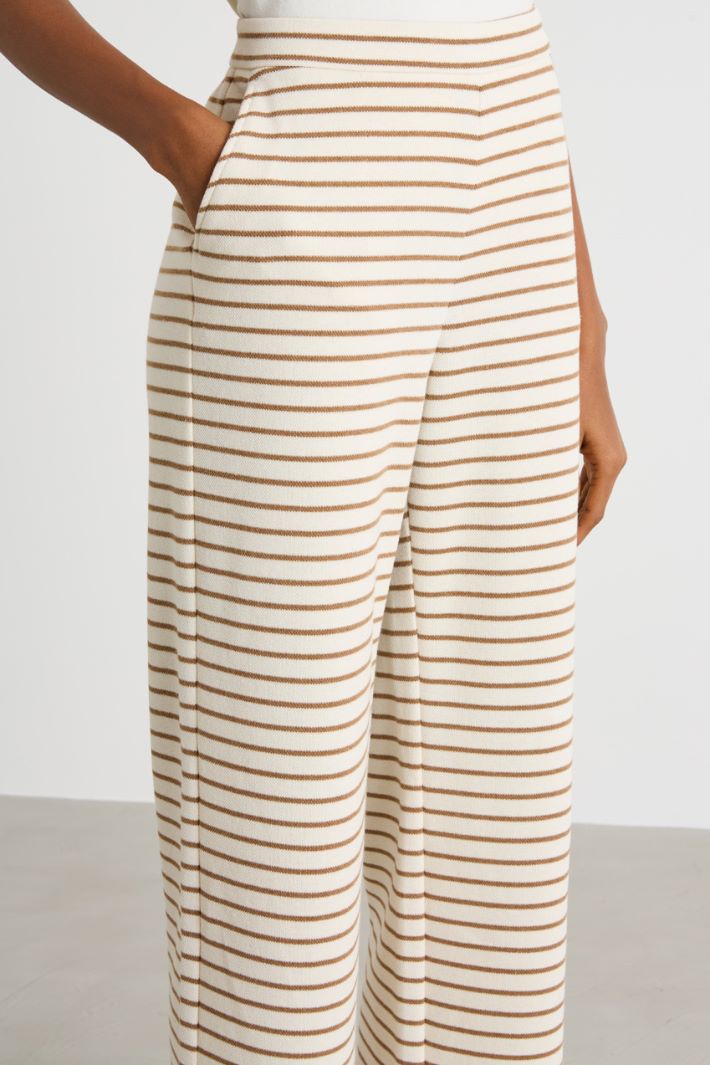 Wide-leg piqué jersey trousers Intrend - 3