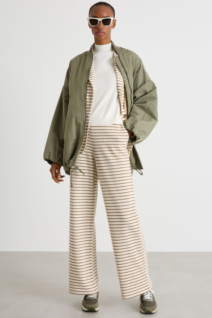 Wide-leg piqué jersey trousers Intrend