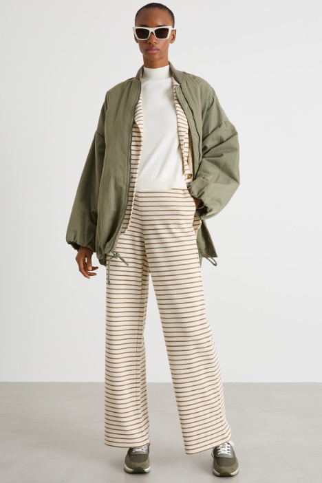 Wide-leg piqué jersey trousers Intrend