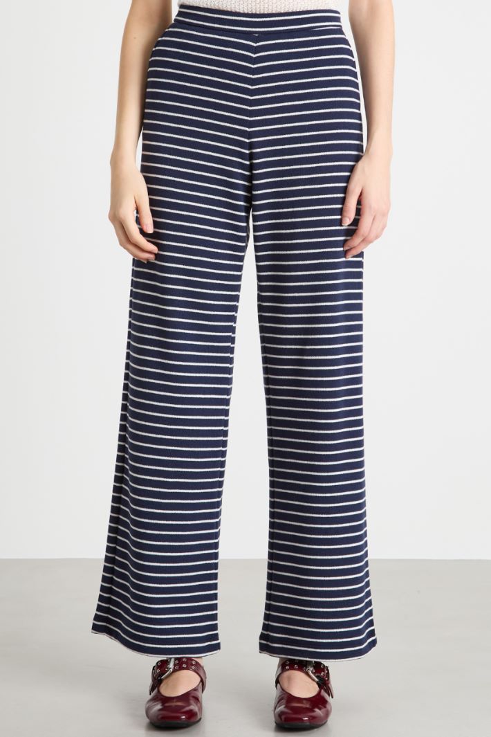 Wide-leg piqué jersey trousers Intrend - 2