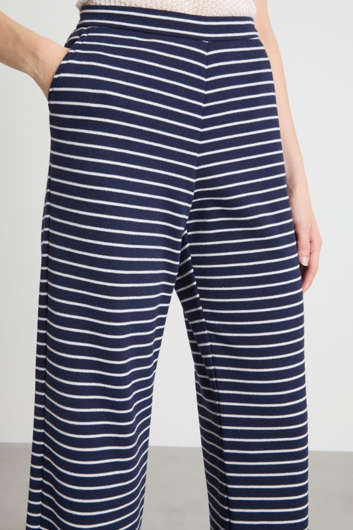 Wide-leg piqué jersey trousers Intrend - 3
