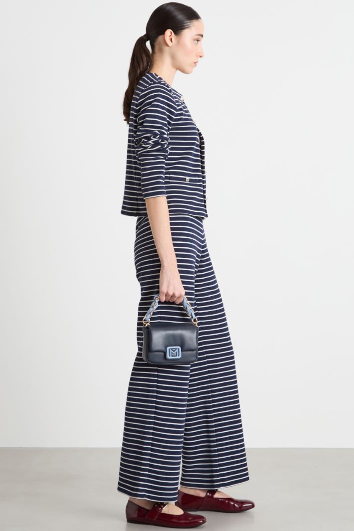 Wide-leg piqué jersey trousers Intrend