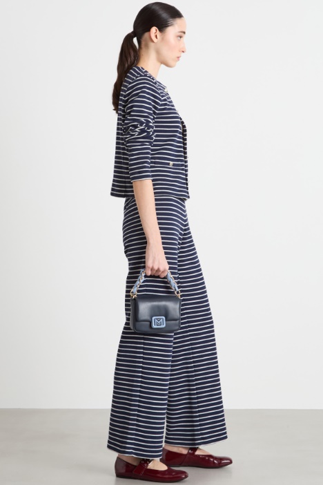 Wide-leg piqué jersey trousers Intrend