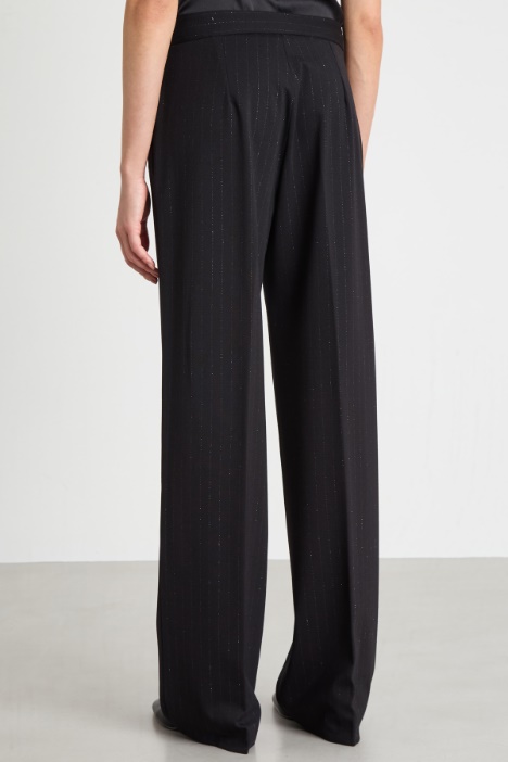 Pantalone in jersey gessato