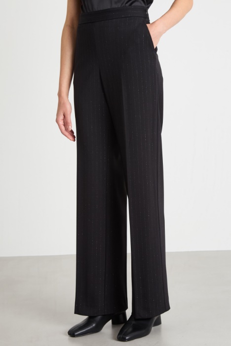 Pantalone in jersey gessato