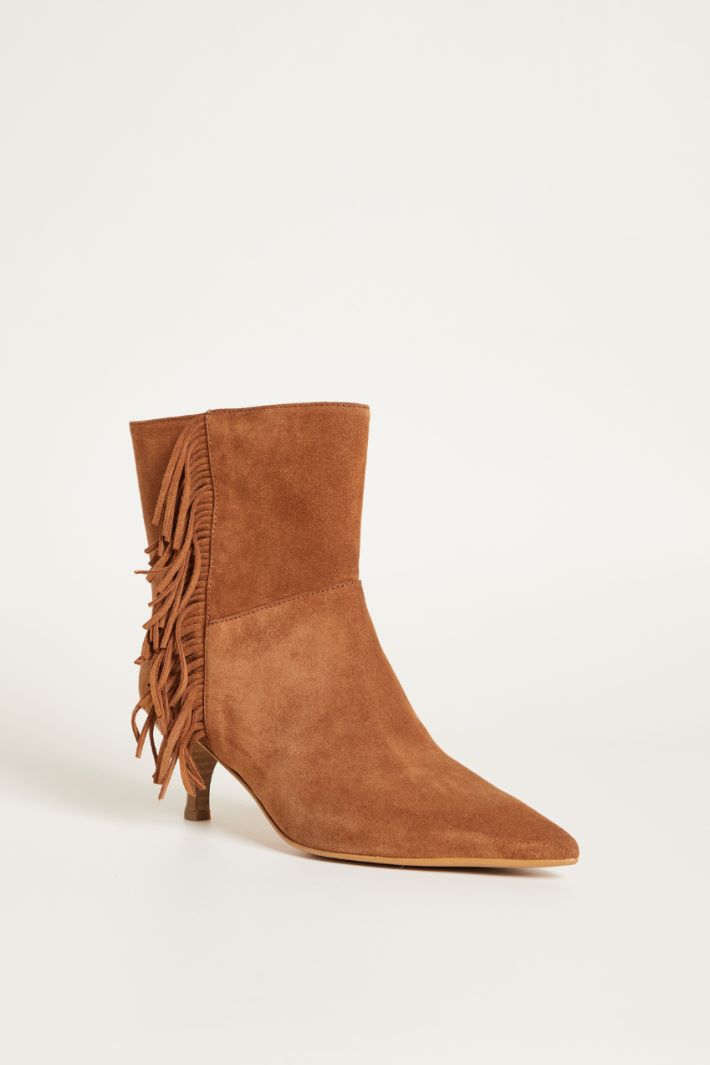 Fringed Suede Ankle Boots Intrend - 2